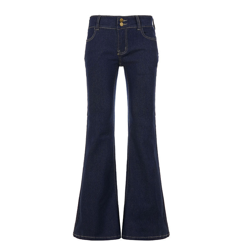 Dame Bootcut Jeans med høy midje og elegant sømføring Skjora