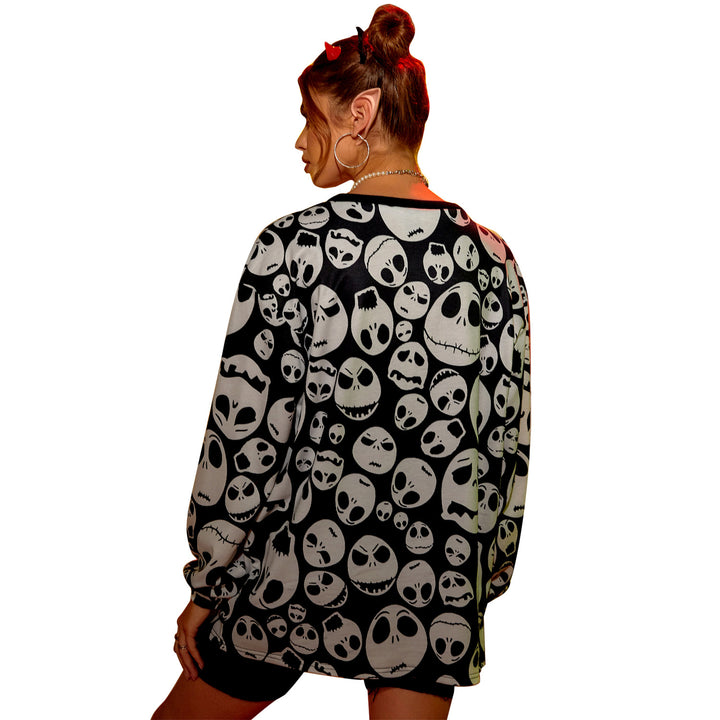 Dames oversized sweatshirt med unikt hodeskalledesign Skjora