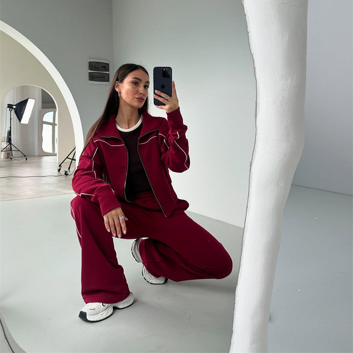 Dames sporty fritidssuit med raffinerte kontrastseam Skjora