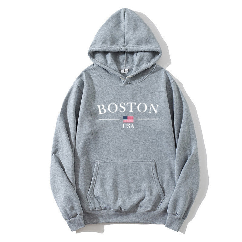 Damehette med hette med Boston-trykk Skjora