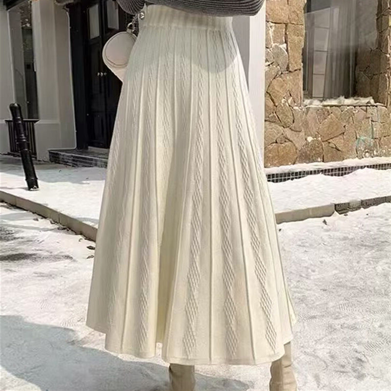 Damer Elegant Maxi Skjørt med fint teksturmønster Skjora