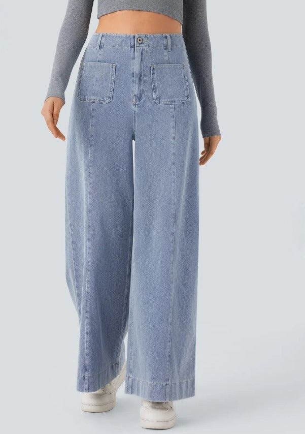Kvinnenes vidde jeans med høye lommer Skjora
