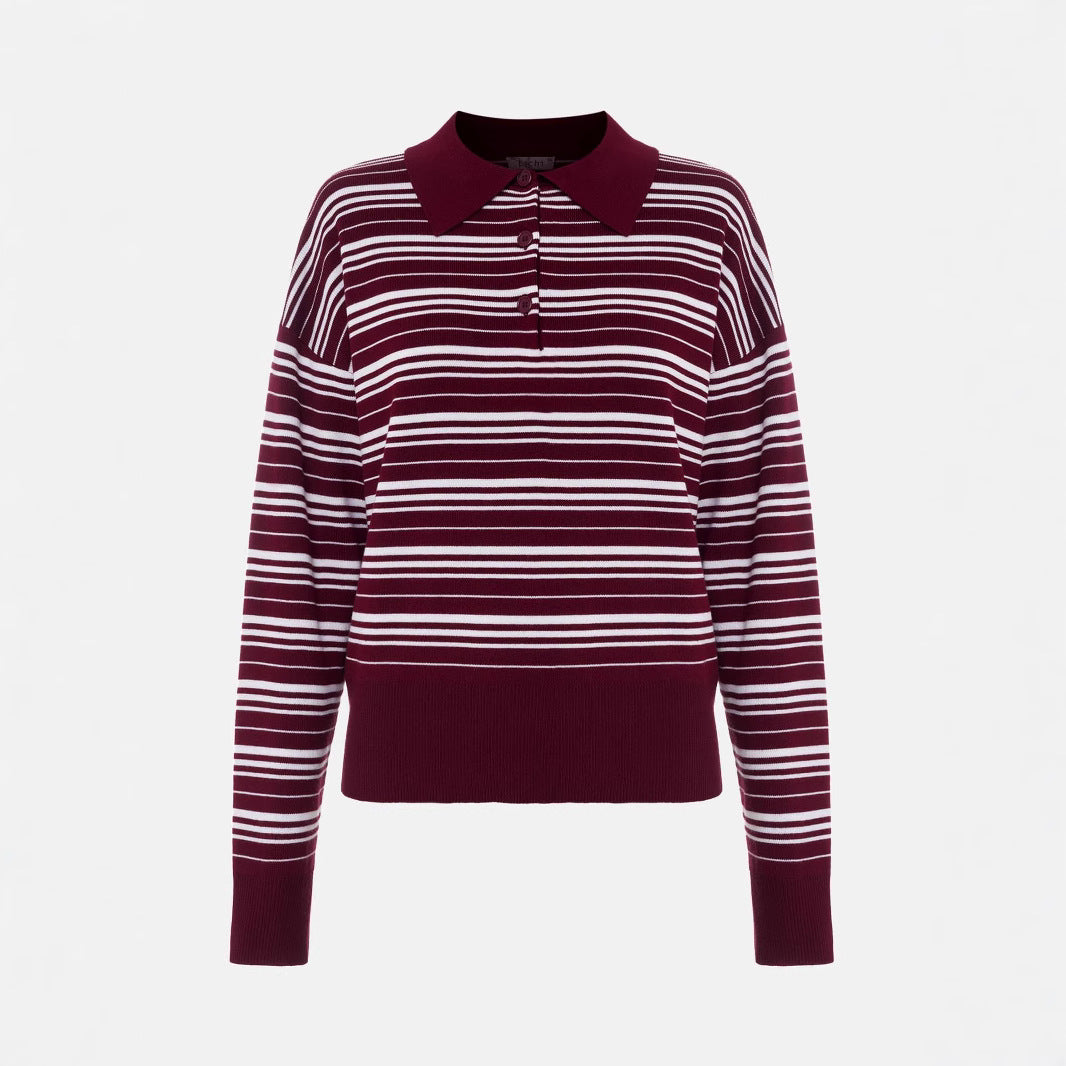 Kvinners stripete cardigan med en avslappet passform Skjora