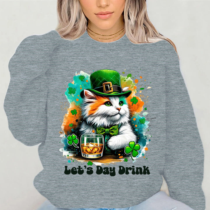 Kvinnegenser med morsomt katte design og inspirerende tekst Skjora