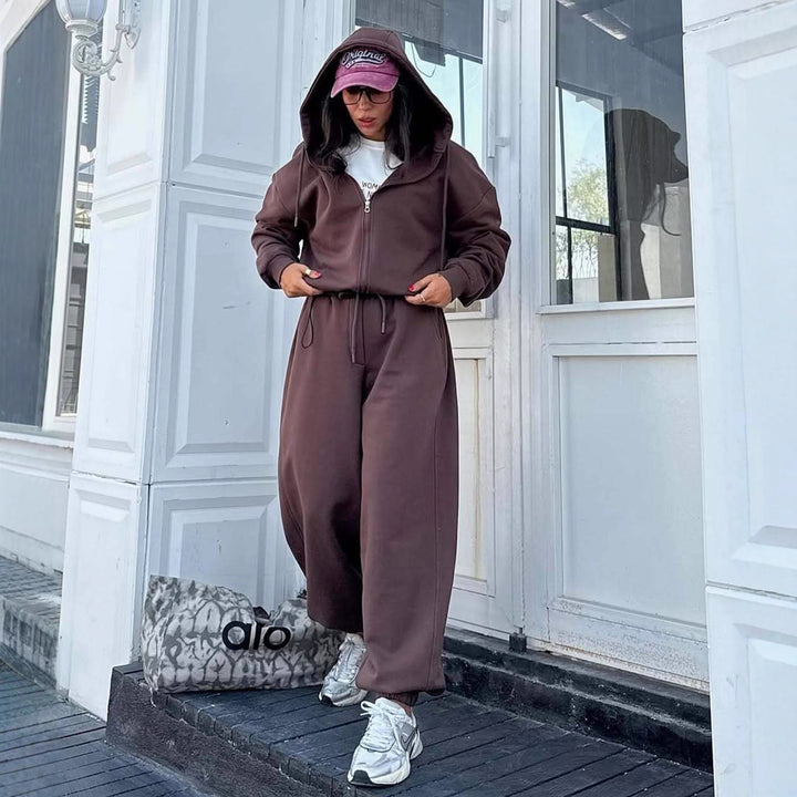 Kvinners koselige fleece joggedress Skjora