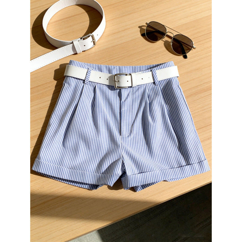 Dame shorts med stripete design og behagelig passform Skjora