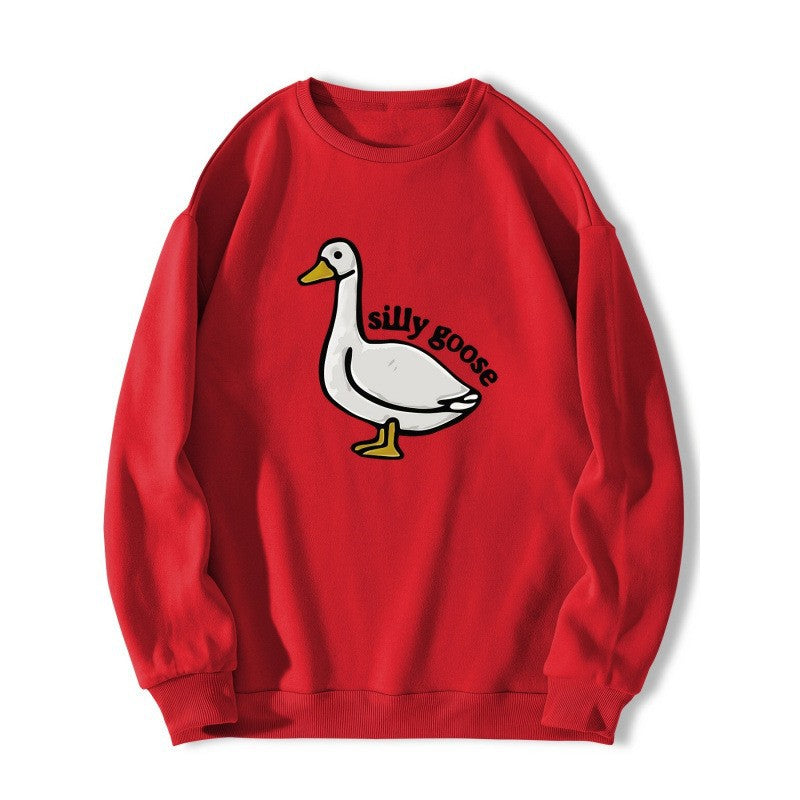 Dame sweatshirt med lekent andemotiv og avslappet passform Skjora