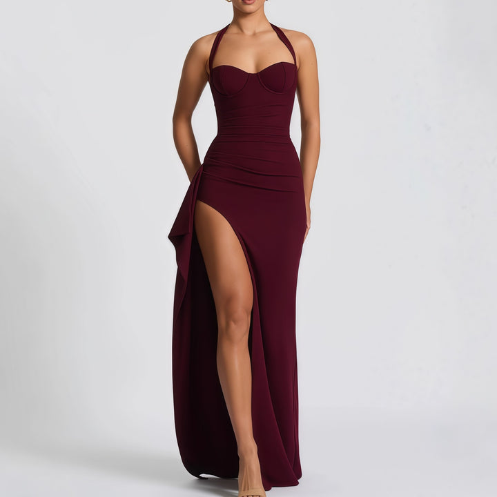 Dame Elegant kveldsdrakt med raffinert splitt og strapless design Skjora
