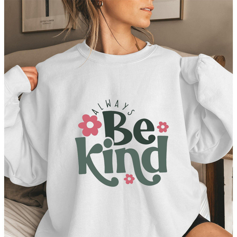 Dame sweatshirt med motiverende budskap og trendy puffermdesign Skjora