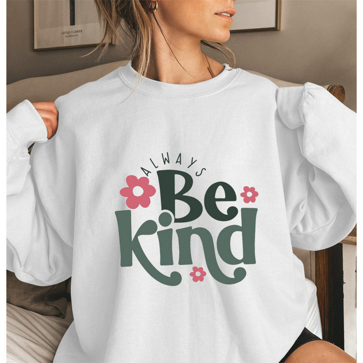 Dame sweatshirt med motiverende budskap og trendy puffermdesign Skjora