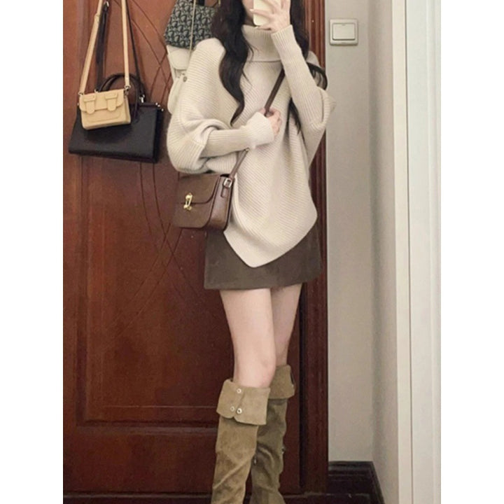 Kvinnes oversized genser med asymmetrisk hem Skjora