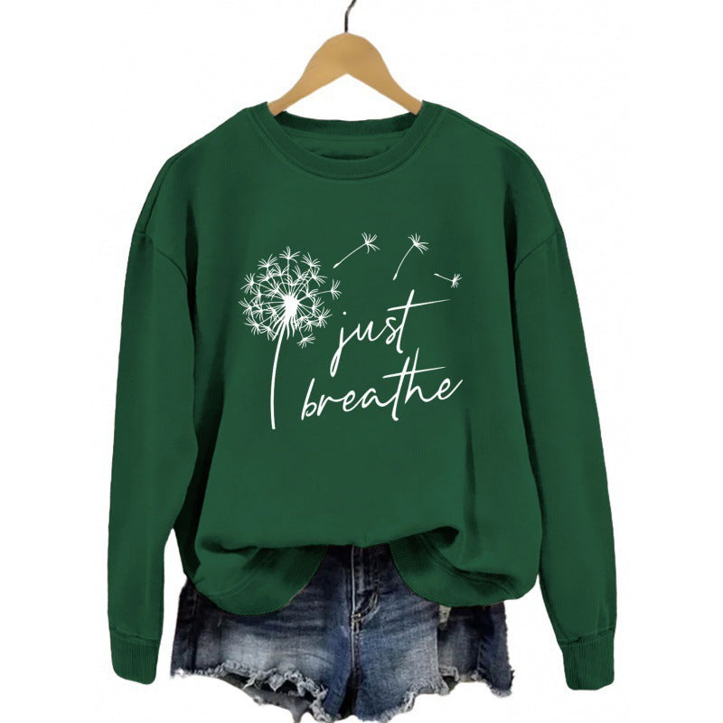 Dame sweatshirt med inspirerende løvetannmotiv Skjora