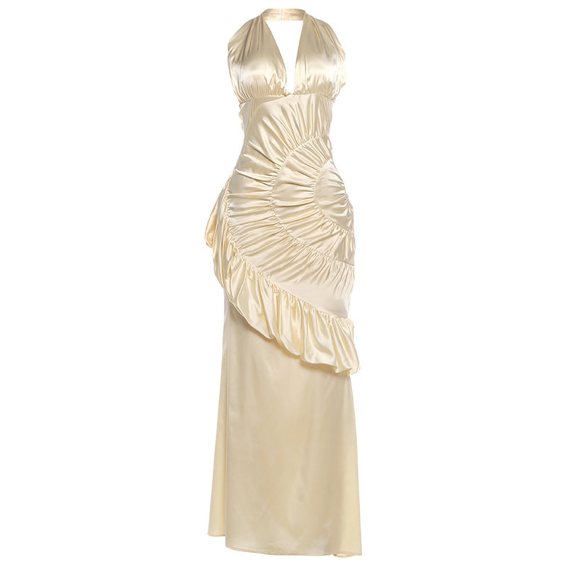 Dame Elegant Maxikjole med asymmetrisk snitt og raffinerte draperinger Skjora