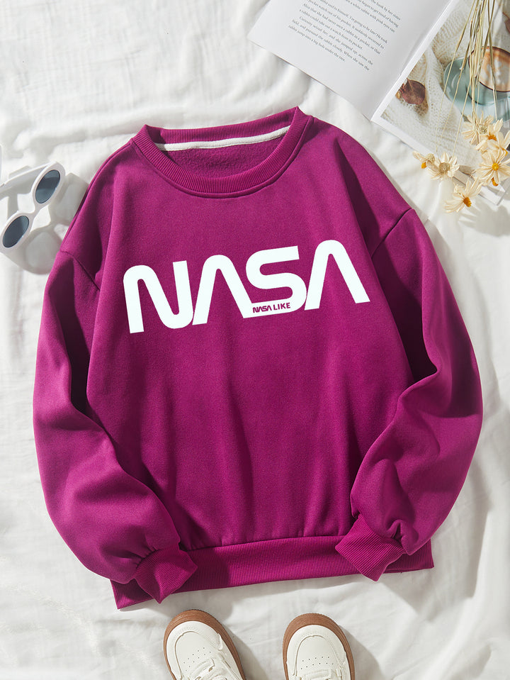 Dame casual sweatshirt med fantastisk NASA-logo Skjora