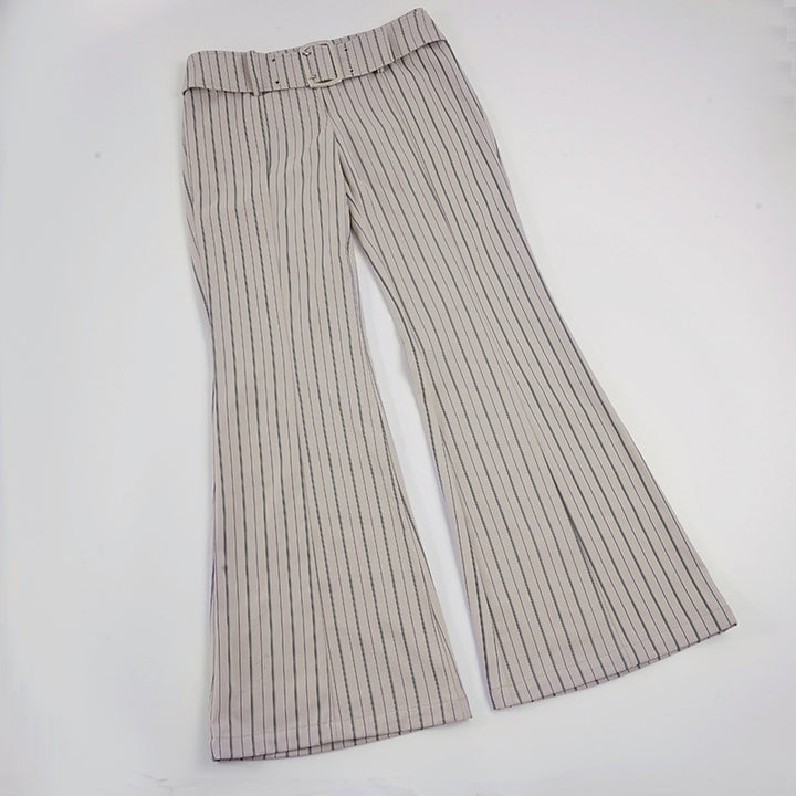Dame flare bukser med elegante striper og figursydd snitt Skjora