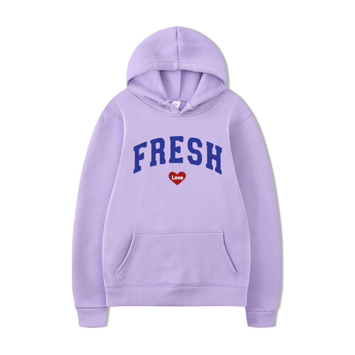 Women's hoodie with playful lettering and soft inner fleece Skjora