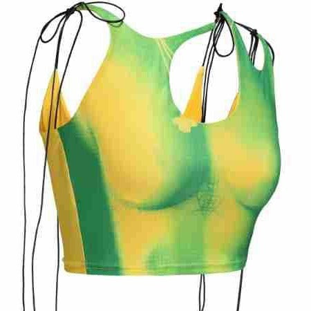 Dame Crop-Top med asymmetrisk utringning og justerbare stropper Skjora