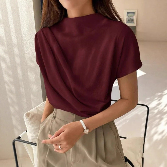 Dame Elegant og avslappet topp med drapert design Skjora