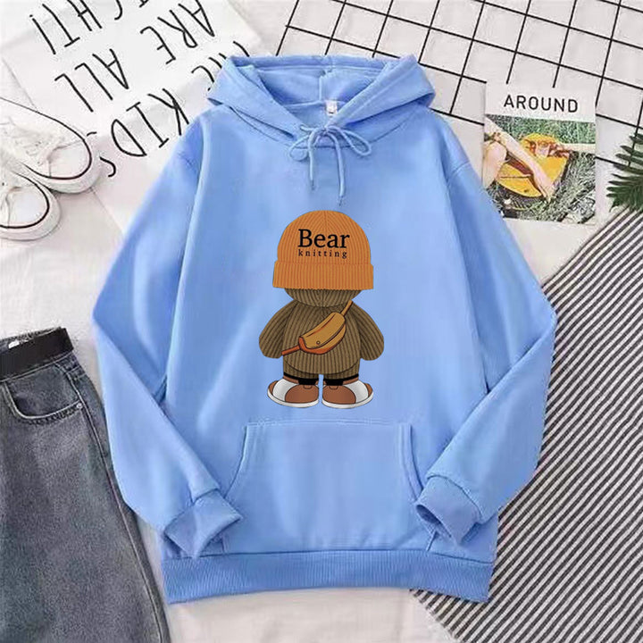 Damen Kapuzenpullover mit verspieltem Bärenmotiv und hochwertigem Fleece Skjora