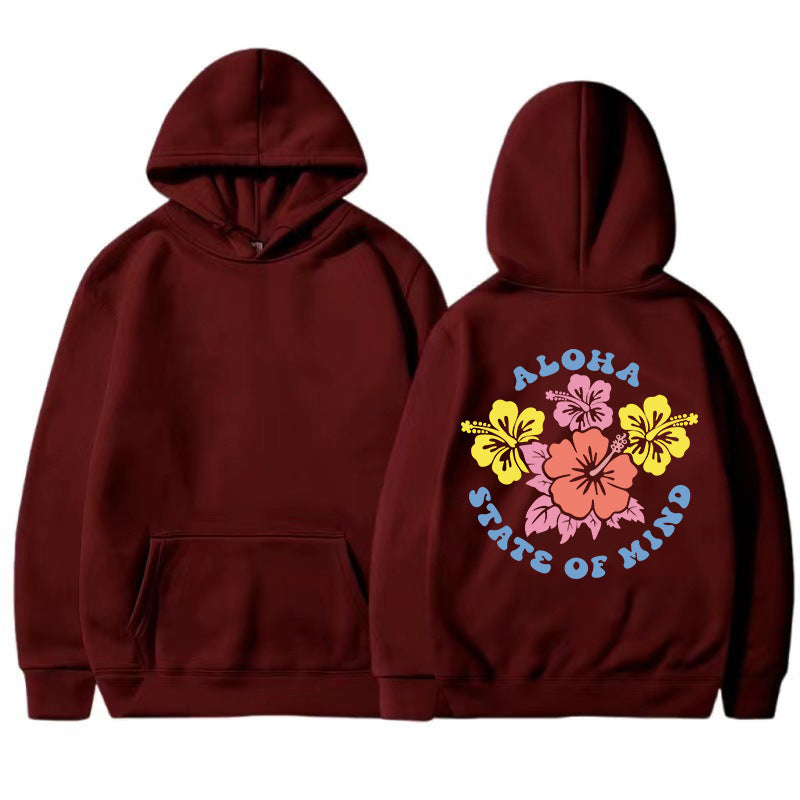 Kvinners hettegenser med blomster aloha design og komfortabel passform Skjora