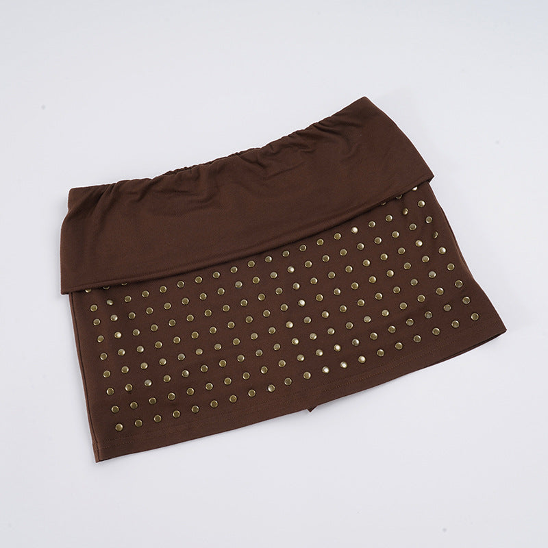 Dame shorts med glitrende strassbånd Skjora