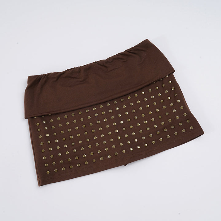 Dame shorts med glitrende strassbånd Skjora
