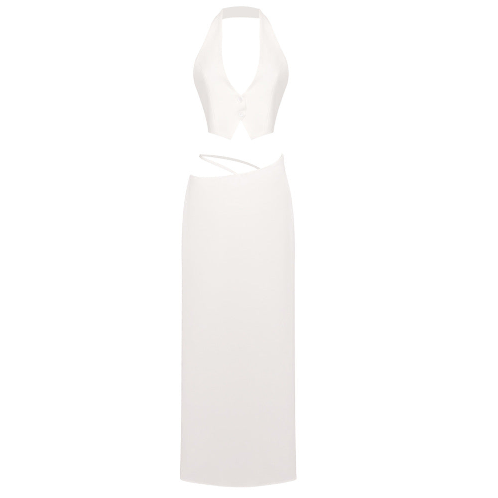 Elegant Women's Crop Top with Maxi Skirt Skjora