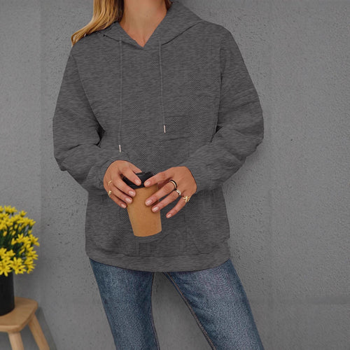 Dames oversized hettegenser med teksturdesign Skjora