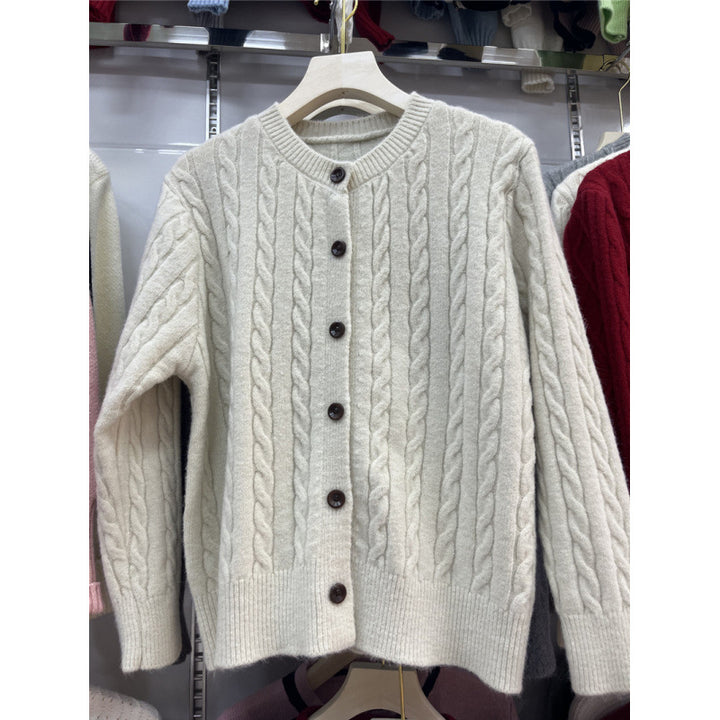 Dame cardigan med flette mønster Skjora