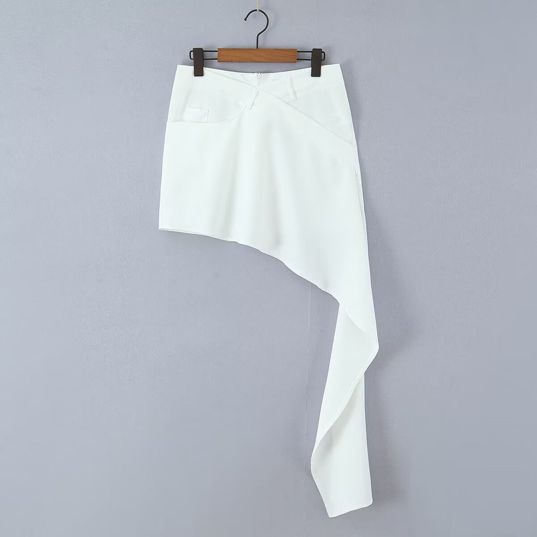 Dame Cropped Bluse med asymmetrisk skjørt Skjora
