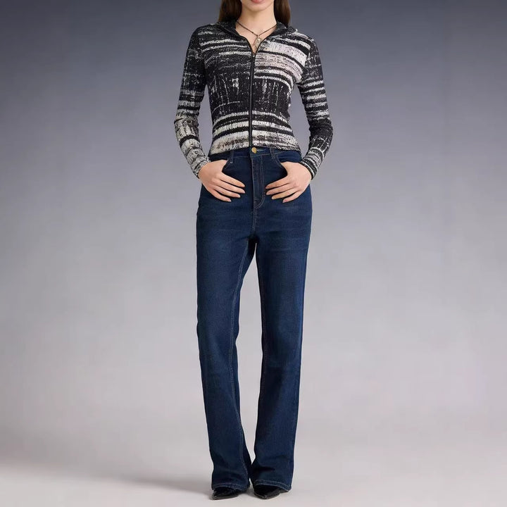 Damer høy midje bootcut jeans i elegant design Skjora