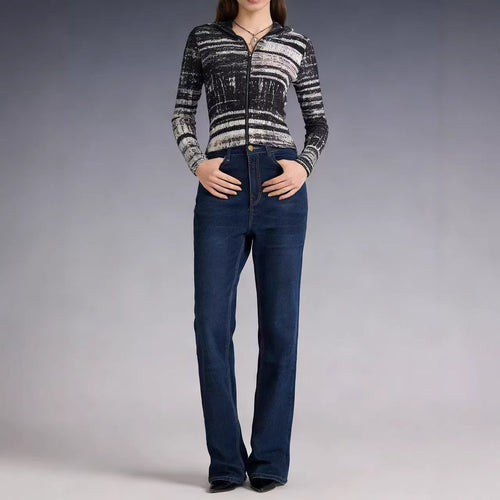 Damer høy midje bootcut jeans i elegant design Skjora