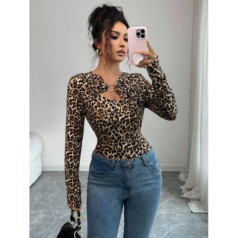 Dame bodysuit med dekorativ ringdetalj og lange ermer Skjora