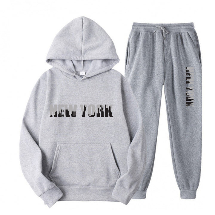 Kvinnelig sporty treningsdrakt med stilisert New York trykk Skjora