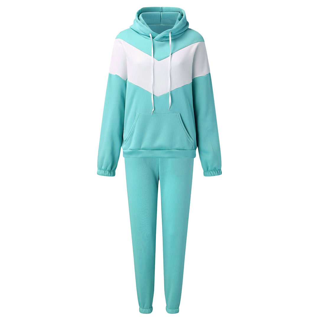 Dame sporty loungewear-set med høy krage og praktisk kengurulomme Skjora