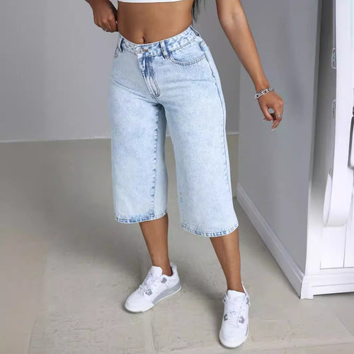 Kvinners komfortable culotte jeans Skjora