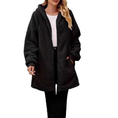 Women's Fleece Jacket with Pockets and Hood Skjora