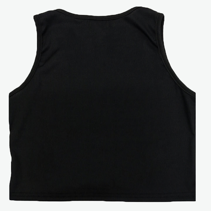 Dame tanktop med kreativt skjelettdesign og glitrende steiner Skjora