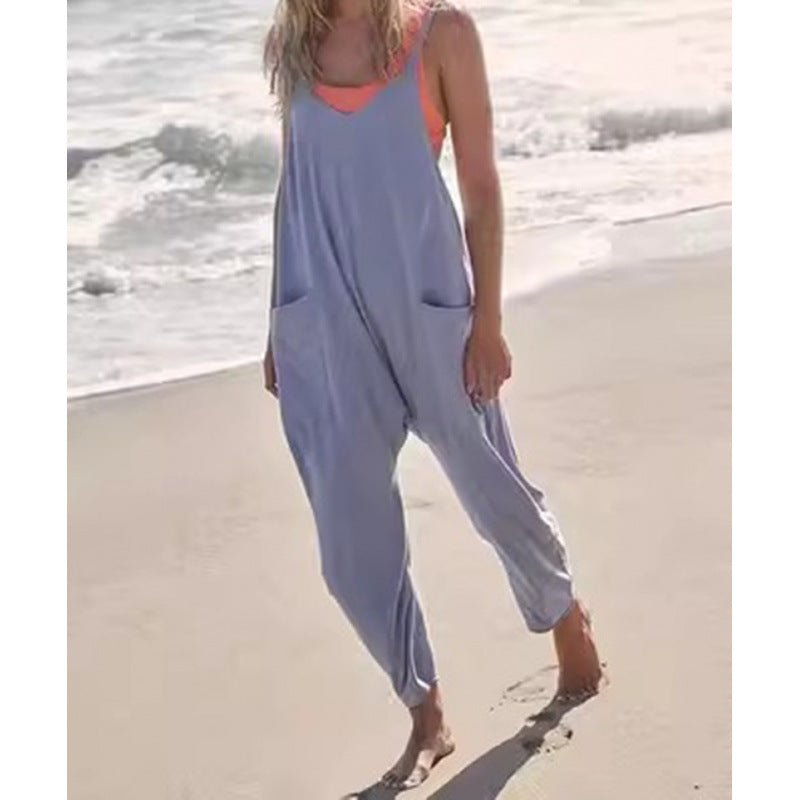 Dame jumpsuit med avslappet passform og praktiske lommer Skjora