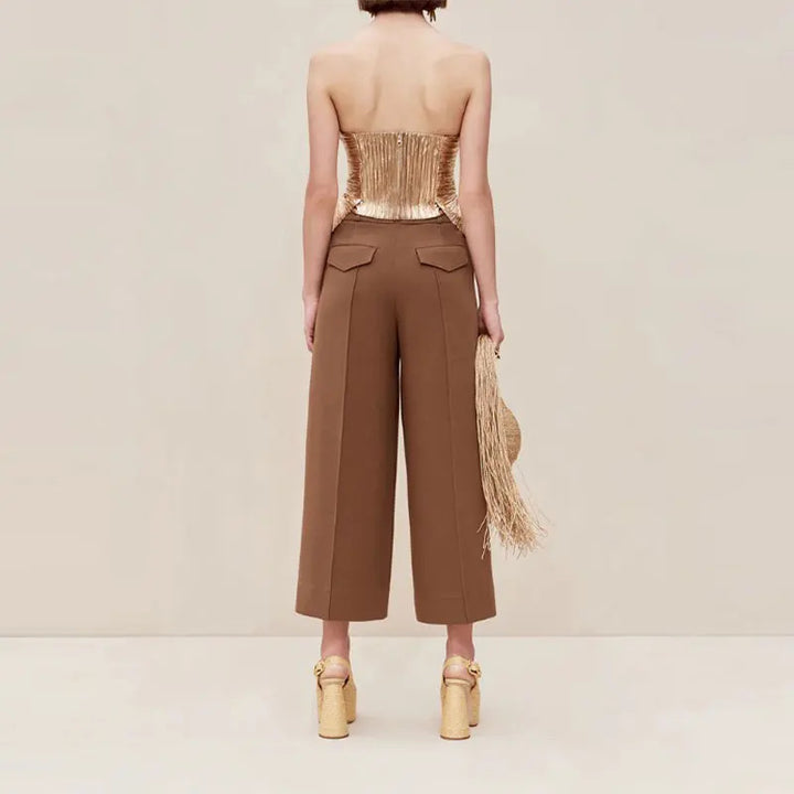 Damer Couture Bustier med skimrende plissert innsatser og peplum-snitt
