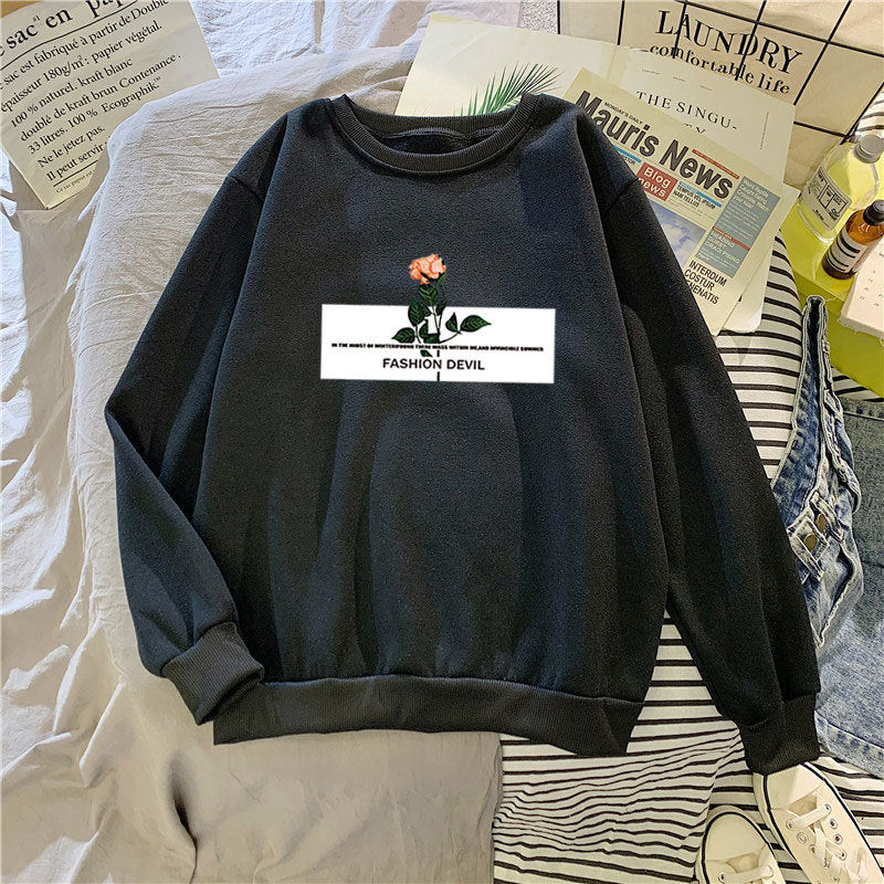 Dame Sweatshirt med blomsterdesign Skjora