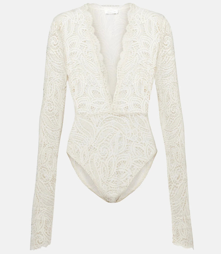 Dame blonde skjørt med høy midje og floral broderi Skjora