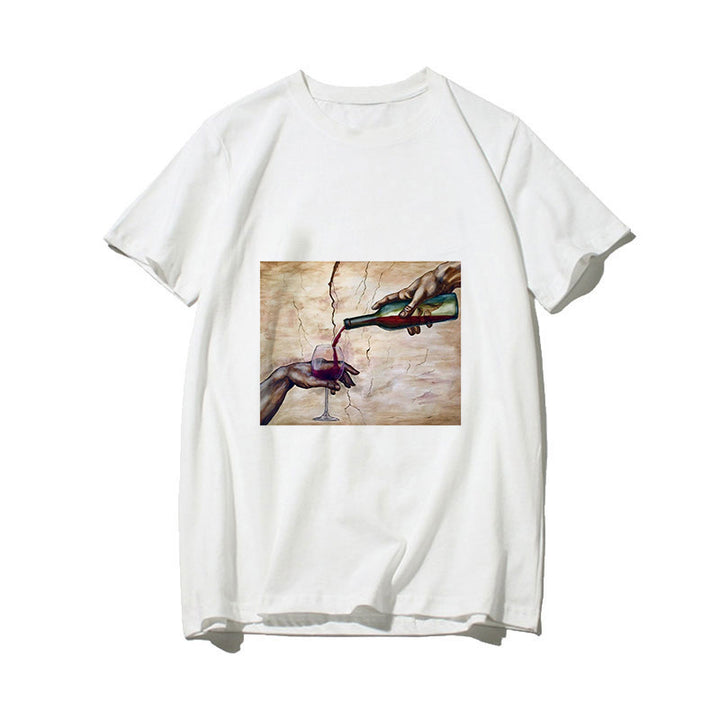 Dame T-skjorte med kreativt kunstmotiv Skjora