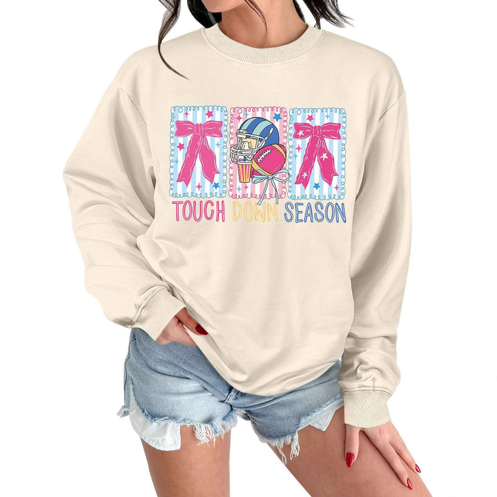 Dame sweatshirts med kreativ fotballmotiv og avslappet snitt Skjora