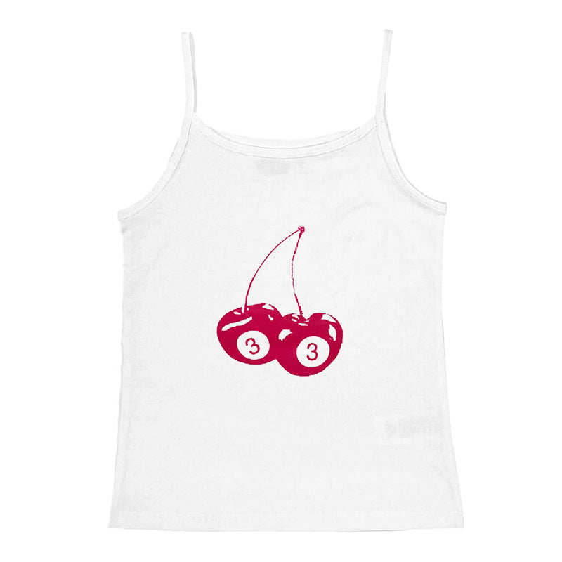 Dame ermeløs camisole med fruktig motiv Skjora
