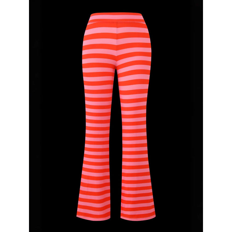 Dame elegante og moderigtige bukser med livlige stripemønster Skjora