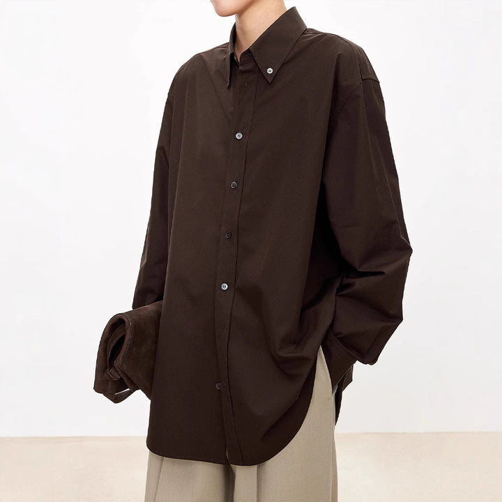 Damer elegant oversized bluse med klassiske knappedetaljer Skjora