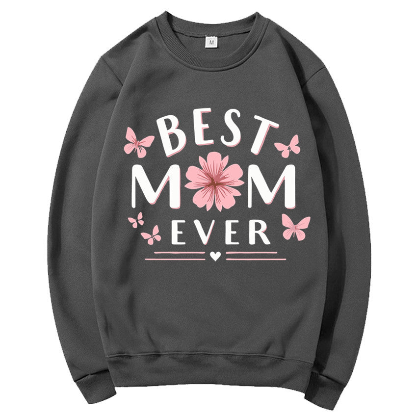 Dame sweatshirt med leken favorittutsagn og blomsterdesign Skjora