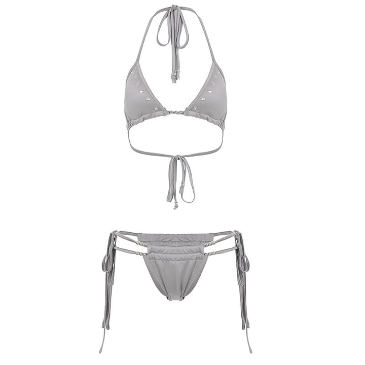 Dame Bikini-set med justerbare stropper og glitrende elementer Skjora