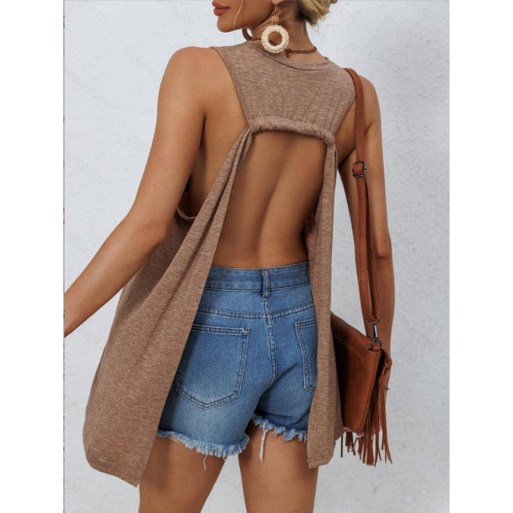 Dame casual tank top med asymmetrisk søm og praktisk brystlomme Skjora